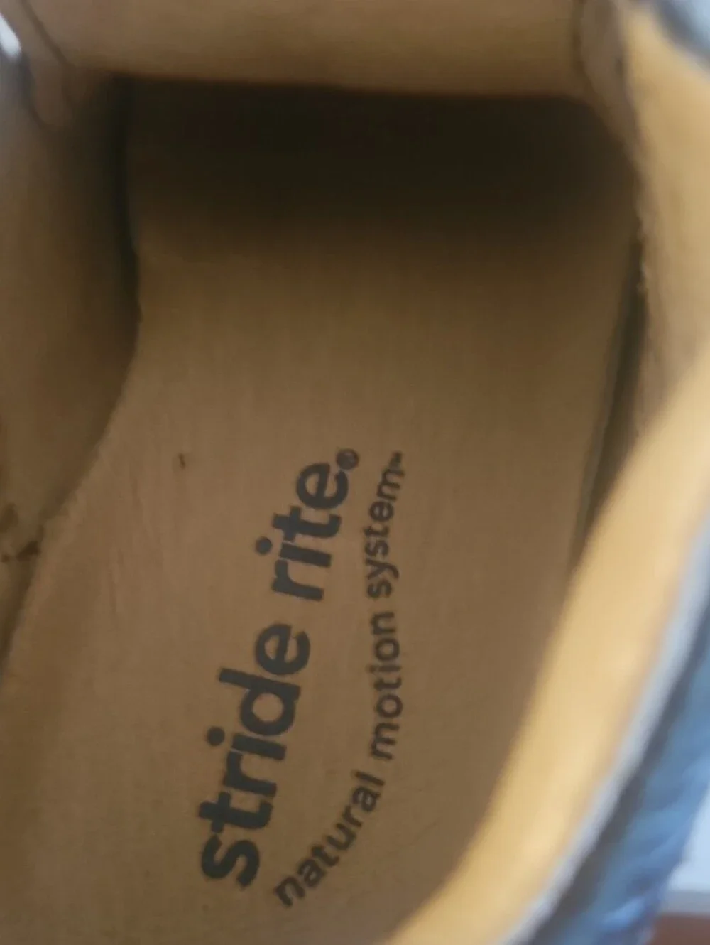 Stride Rite Toddler Dark Brown Leather Hook-and-Loop Shoes with Tan Toe
